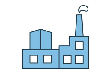 Factory icon. icon related to supply chain. suitable for web site, app, user interfaces, printable etc. flat line icon style. simple vector design editable