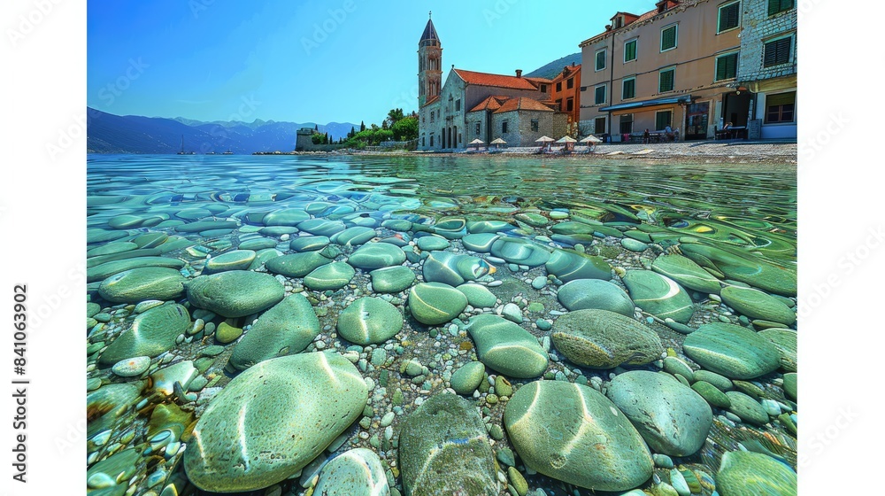 Wall mural Discover Croatia's Rich History and Beautiful Coastline During the Summer. Concept Croatia, Summer, History, Coastline, Travel 