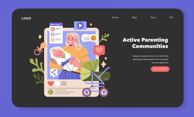 Active Parenting Communities illustration. Vector illustration.