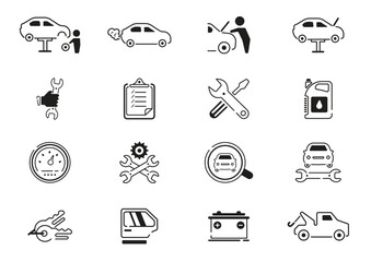 Set Of Auto Mechanic Icons