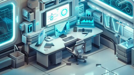 Isometric Quarantine Room Concept 
