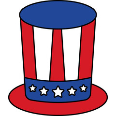 4th July Hat Illustration