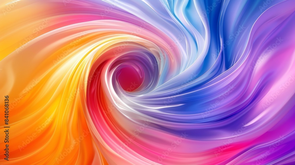 Poster abstract swirl of vibrant colors in a liquid gradient,