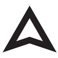 Triangle up arrow or pyramid flat vector icon for apps and websites. isolated on white background. 