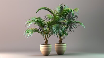 Obraz premium Small palm trees in a pot