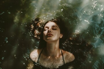 Fototapeta premium Serene Floating in Tranquil Waters