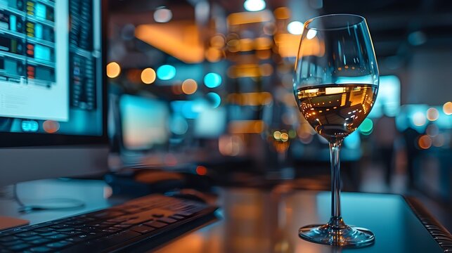 Sleek Center with Professionals Managing Logistics and Pinot Grigio