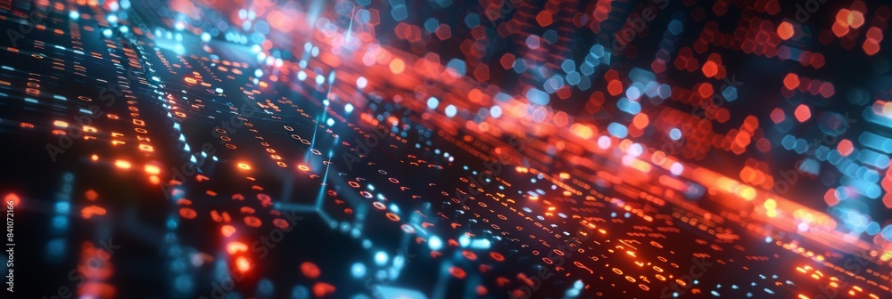 Poster hologram of data technology structure background. 3d rendering 3d illustration