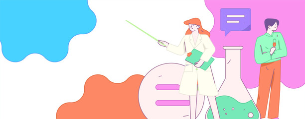 Doctor examines patient flat vector concept operation hand drawn illustration
