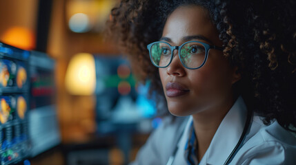 A doctor using technology to remotely monitor a patient's health. 