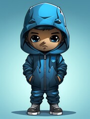 Vector Character in Full Hoodie Outfit