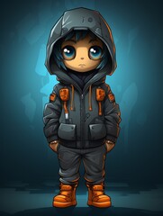 Vector Character with Full Hoodie Gear