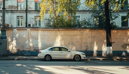 Fototapeta premium car in front of a house