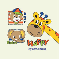 animal family safari park animals,design cartoon vector illustration