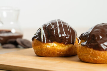 chocolate dipped profiteroles