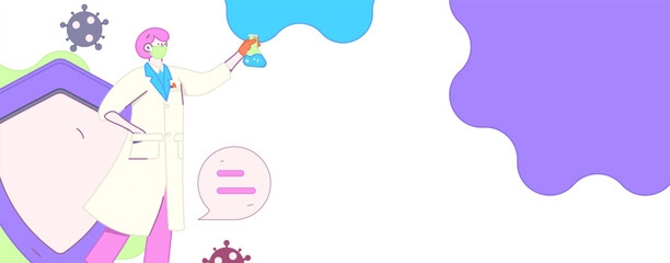 Doctor examines patient flat vector concept operation hand drawn illustration
