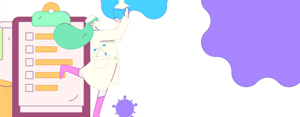 Doctor examines patient flat vector concept operation hand drawn illustration
