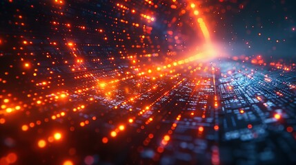 Fototapeta premium AI Matrix: Digital Backdrop Tailored for Neural Networks