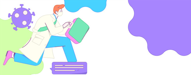 Doctor examines patient flat vector concept operation hand drawn illustration
