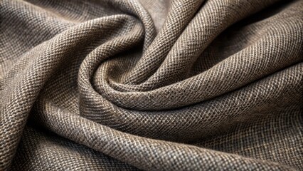 Dark gray natural weave cloth with earthy undertones, showcasing intricate texture of woven cotton or linen fabric in a wide panoramic format.