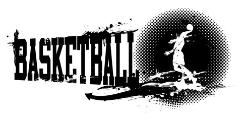 Basketball Man Banner Vector Illustration