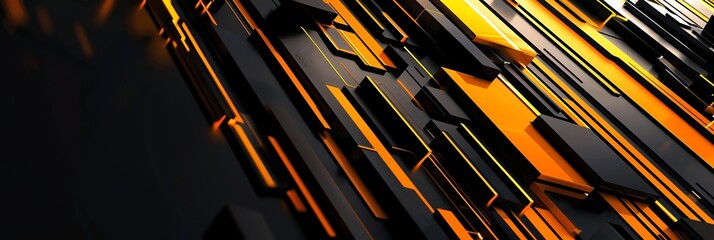 Obraz premium hd wallpaper hd for wallpapers hd, in the style of dark green and dark gold, sharp perspective angles, hyper-realistic details, innovative page design, sleek and stylized, light black and orange,. 3:1