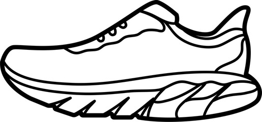 stability running shoes vector outline illustration