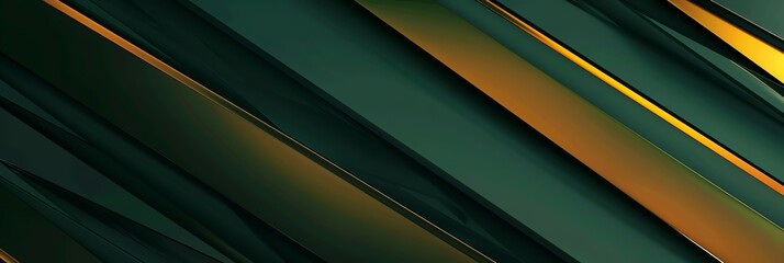 Obraz premium wallpapers hd, in the style of dark green and dark gold, sharp perspective angles, hyper-realistic details, innovative page design, sleek and stylized, light black and orange,. 3:1