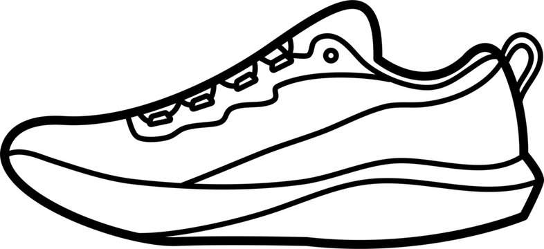 recommend clip art: trail running shoes vector outline illustration