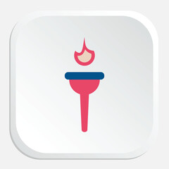 Liberty Torch Icon - Symbolizing Enlightenment, Freedom, and Hope