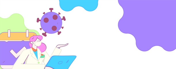 Doctor examines patient flat vector concept operation hand drawn illustration
