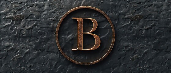 B initials elegant logo design, black background