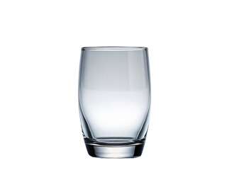 An empty, transparent glass isolated on a white background