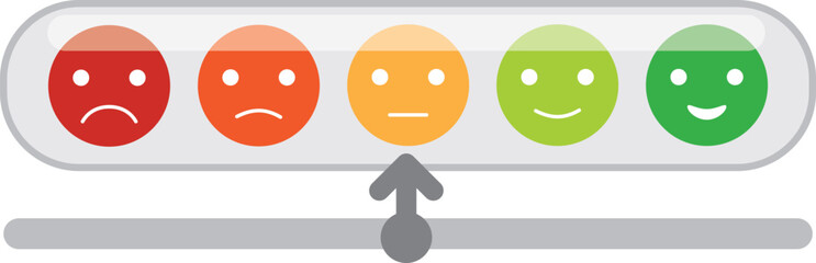 Poor and good customer satisfaction metrics Bad credit score. business service rating illustration