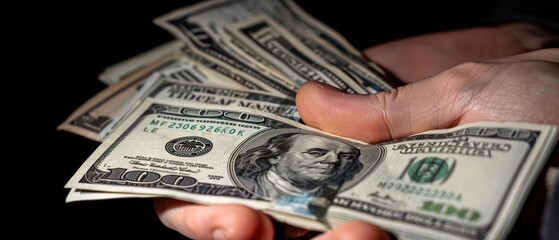 hand holding dollar bills closeup