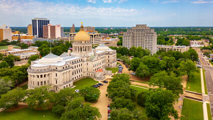 The Mississippi Capitol Building in downtown Jackson, the capital city of Mississippi