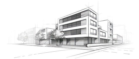 architecture building hand drawn sketches