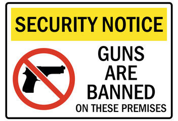 Gun safety sign guns are banned