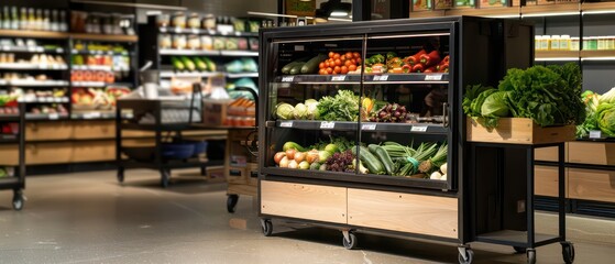 vegetable standing in middle of supermarket