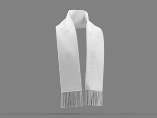 White Blank Fan Scarf mockup 3D with Realistic Texture