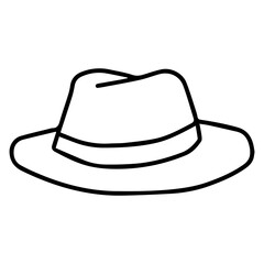 hat outline vector illustration