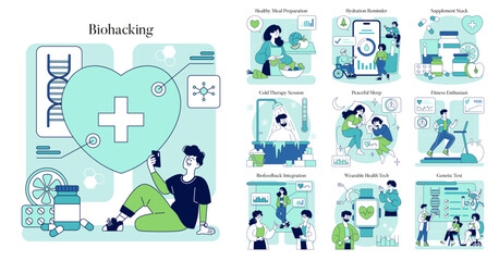 Biohacking. Flat Vector Illustration