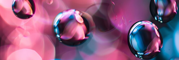 extreme macro photo of clean polished glass, edges with light from four different colors, depth of field, blurred, dark pink and dark green, blur background, natural colors, aspect ratio 3:1, banner,