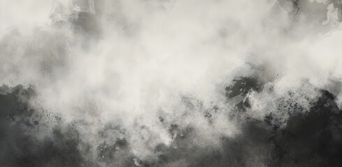 Fototapeta premium Black And White Watercolor Foggy Sky Background