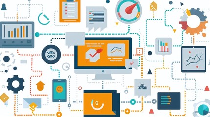 Userfriendly flat design project management software for managing multiple projects, deadlines, and resources