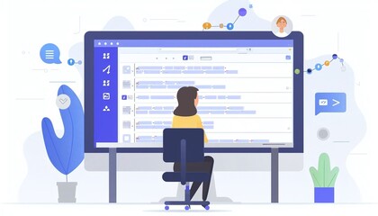 Clean and modern flat design project management software for handling complex projects, tasks, and deadlines