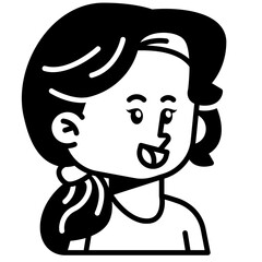 Long hair ponytail woman Black Fill Icon