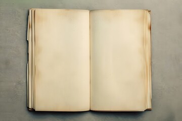 Naklejka premium Vintage Open Book with Beige Background