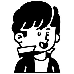 Man with jacket Black Fill Icon