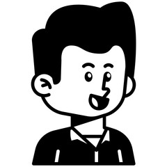 Man with happy face Black Fill Icon